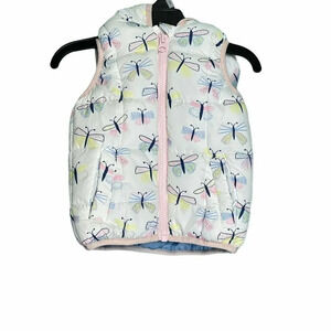 Young Dimension Butterflies Puffer Jacket Vest Infant's Sz 12-18 Monty
